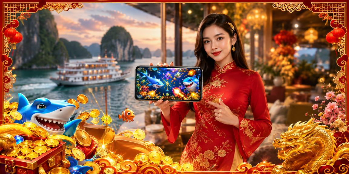 Khung cảnh vịnh Hạ Long trong lễ hội bắn cá, người dùng trải nghiệm game trên điện thoại